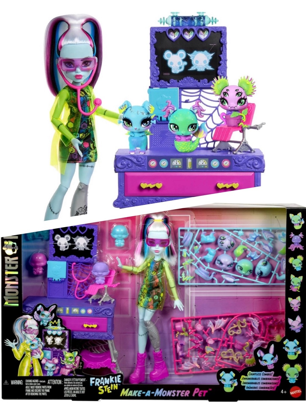 Monster High Frankie Stein Make A Monster Pet Doll Playset 30+ Accessories *NEW*